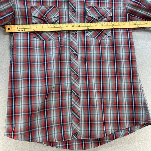 Wrangler 20X Plaid Button Up Long Sleeve Shirt Men's Size Large - Picture 4 of 10